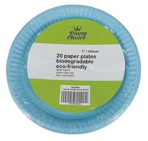 PAPER PLATES 7" 20PK BLUE