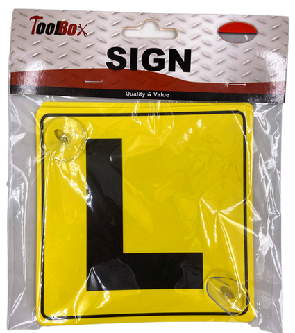 L Learner Plate Sign Suction