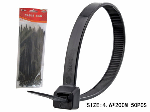 CABLE TIES 50PC BLACK