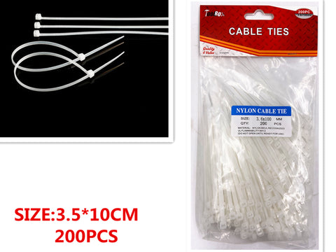 Cable Ties White 10cm 200pk