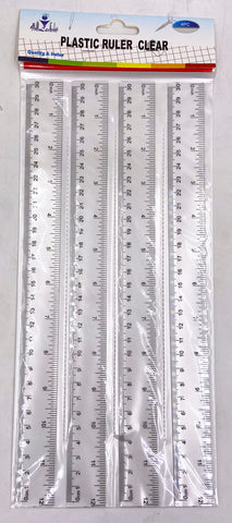 Ruler Plastic 4PC 30cm