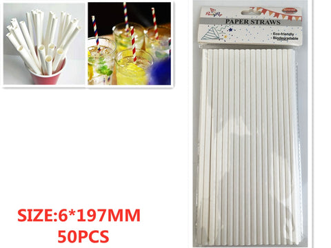 Paper Straws 50pc 6x197mm