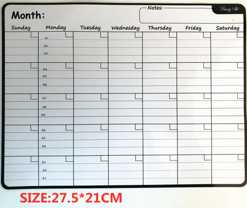 Soft Magnetic Monthly Planner Whiteboard