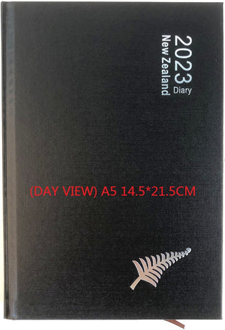 Diary 2024 A5 Hard Cover Day View Black