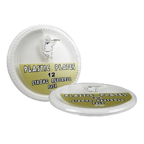 PLATES PLASTIC 12PC 23CM