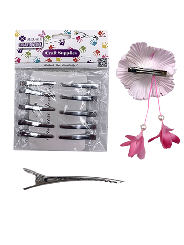 Hair Cip 10pc 6cm Silver