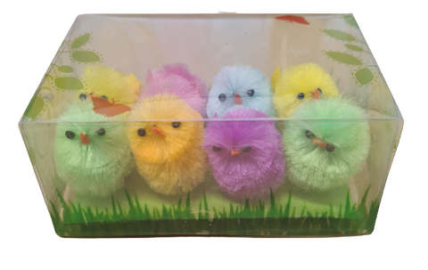 Chenille Chicks 2.5cm 8pk Coloured