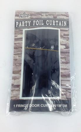 Foil Tinsel Curtain 1m x 3m BLACK
