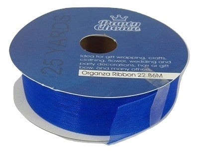 Organza Ribbon 2cm x 22.86m BLUE