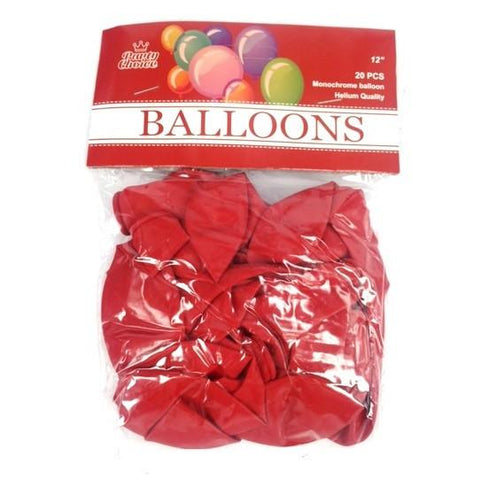 BALLOON 12" 20PC RED
