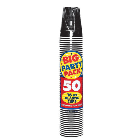 Plastic Cups 473ml 50pc Jet Black