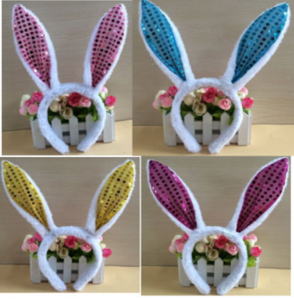Easter Sequin Bunny ear headband, ears s