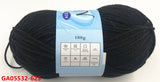 Acrylic Knitting Yarn 100g - Black 623