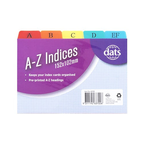 Index Card Dividers A-Z 15.2x10.2cm