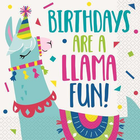 Llama Birthday 16 Luncheon Napkins