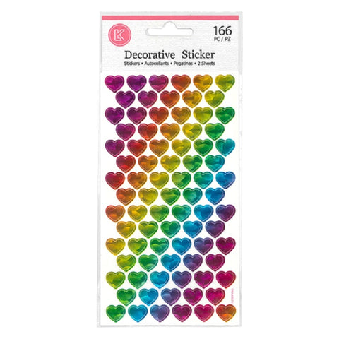 Stickers Rainbow Hearts 214x100mm