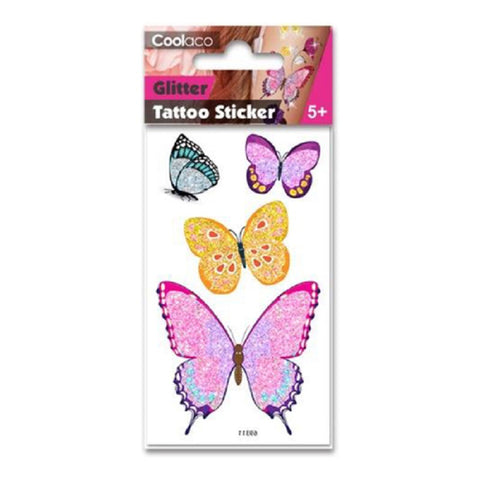 Temp Tattoos Stickers Glittery Butterflies