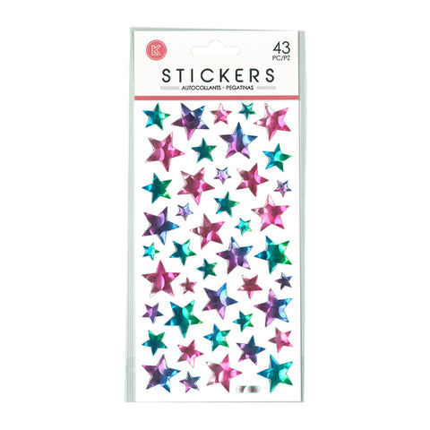 Stickers Epoxy Laser Stars 214x100