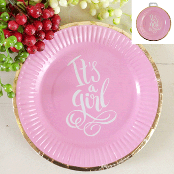 Its A Girl Paper Plates 18cm
