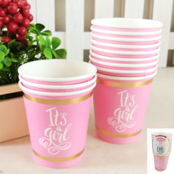 It's A Girl Paper Cups 200ml