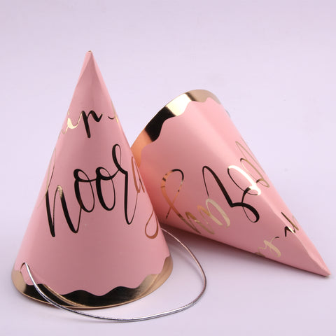 Luxe Pink party hats 4pk