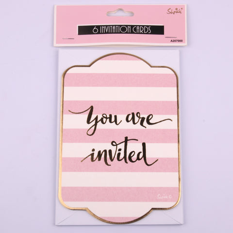Pink invitation cards 6pk