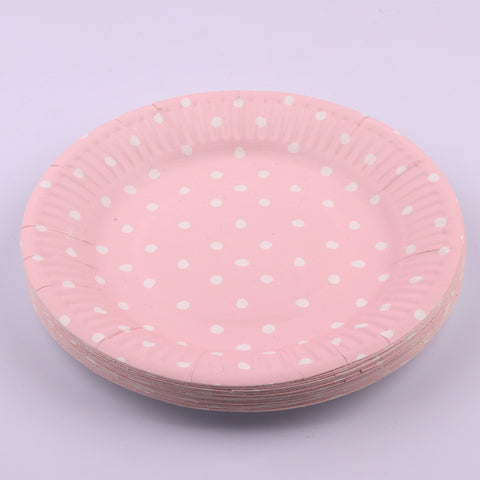 Pink paper plates 23cm 12pk