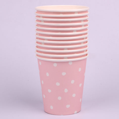 *12pk 200ml Pink Dotty Paper Cups