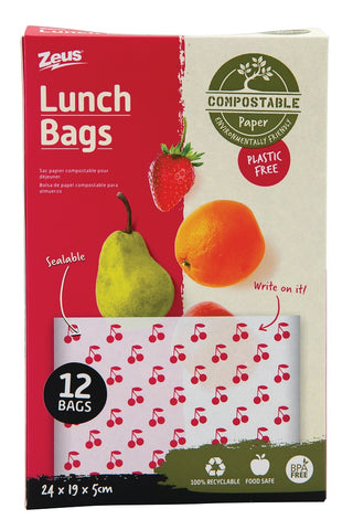COMPOSTABLE LUNCH BAG 12PK