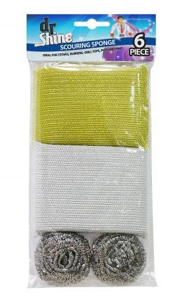 CLEANING SCOURER 6 PIECE PACK