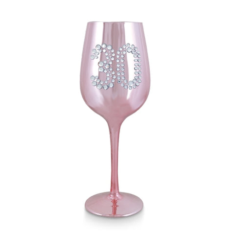 30 Metallic Pink Wine Glass