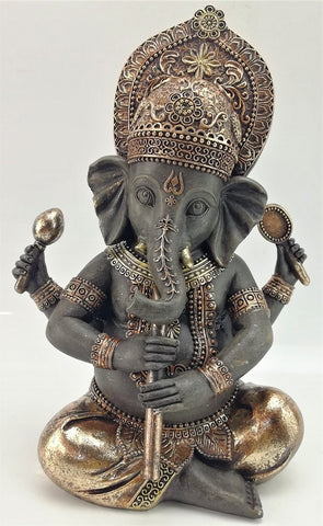 Ganesh Playing Flute Figurine