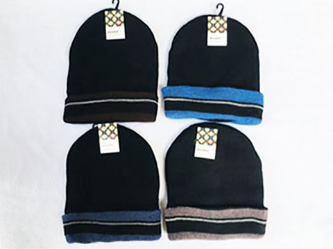 Beanie Black with Stripes