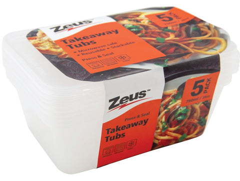 TAKEAWAY TUBS 750ml 5PK