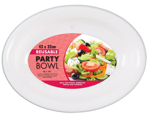 PARTY BOWL WHITE PL. 43x32cm