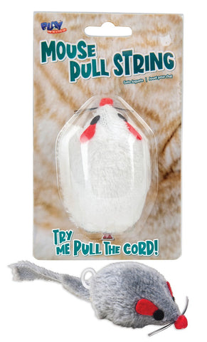 PULL STRING MOUSE CAT TOY 20CM