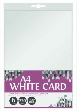 White Card A4 220gsm 6pk