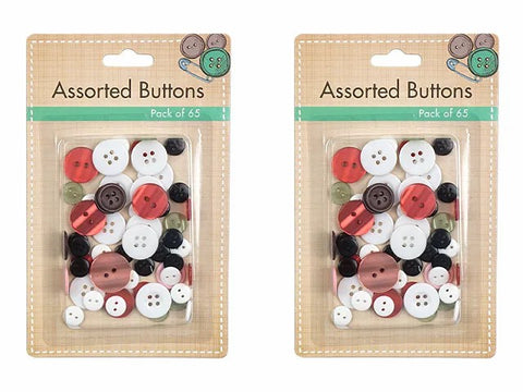 Assorted buttons 65pk