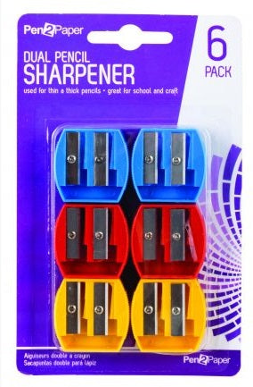 Pencil Sharpeners dual hole 6pk