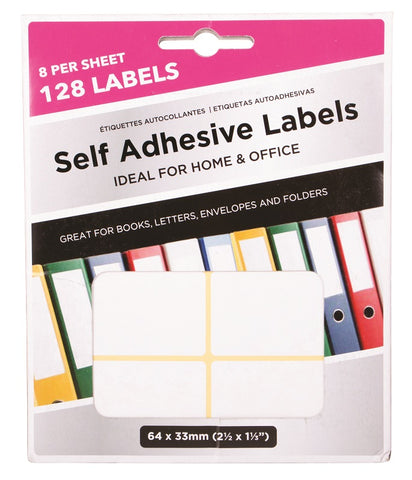 Self Adhesive Labels 64 x 33mm 128 Pack