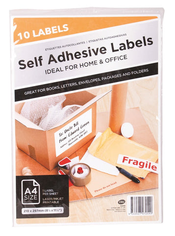 Self Adhesive Labels A4 10 Pack