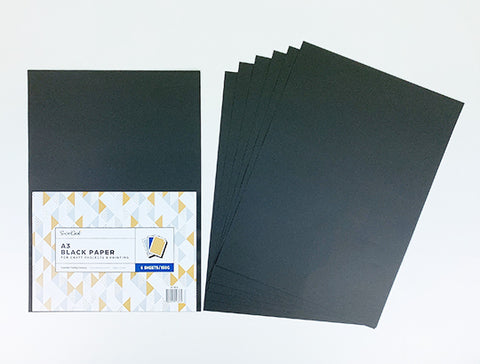 Black Paper A3 160g 6 Sheets