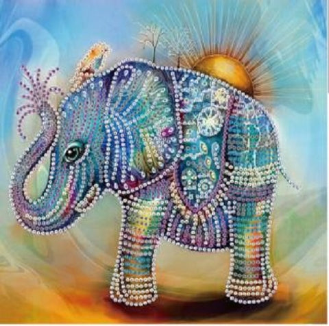 Rhinestone Diamond Art Elephant 30x30cm