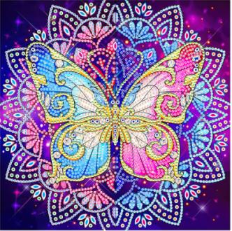 Rhinestone Diamond Art Butterfly 30x30cm