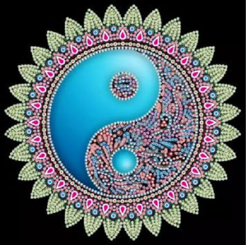 Rhinestone Diamond Art Yin Yang 30x30cm