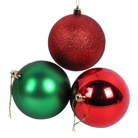 8x5cm Red/Green Baubles