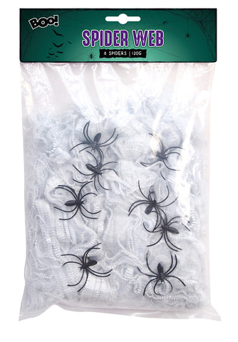 Spider Web With 8 Spiders 120G