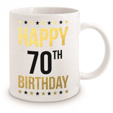 70TH BDAY GOLD MUG