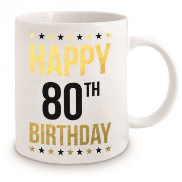 80TH BDAY GOLD MUG