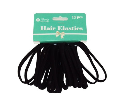 Hair Elastics Black 15pcs